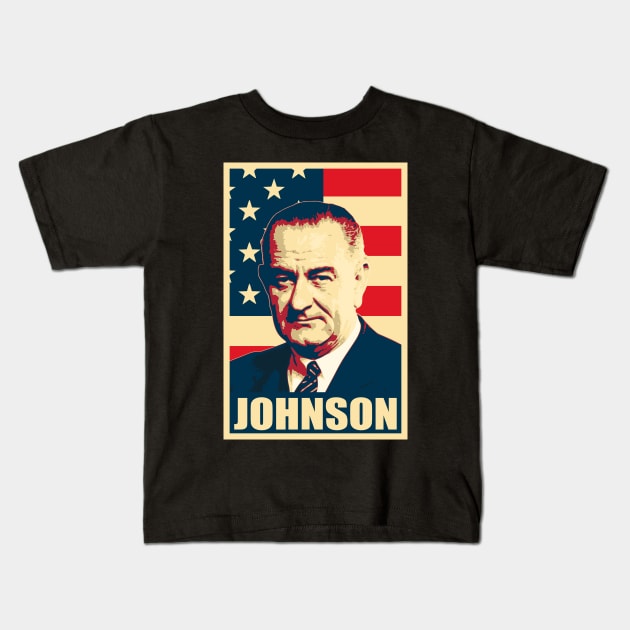 Lyndon B. Johnson Kids T-Shirt by Nerd_art